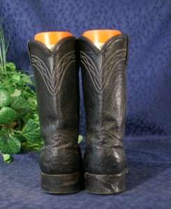 Vintage Black DAN POST Ostrich Rancher Cowboy Boots 8D  