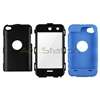 NEW BLUE DELUXE 3 PIECE HARD SOFT CASE COVER SKIN FOR IPOD TOUCH 4 4G 