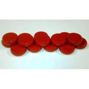   Premium Set of 14 Crokinole Discs  Red  Concave/Convex Toys & Games