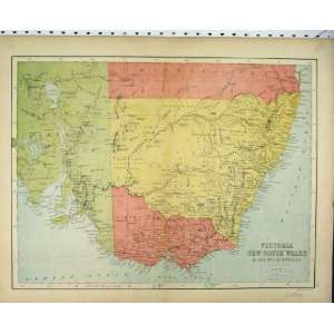   Antique Colour Map Victoria South Wales Australia