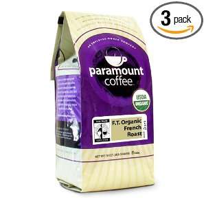 Paramount Fair Trade Organic French Roast Bean, 10 Ounce Bags (Pack of 