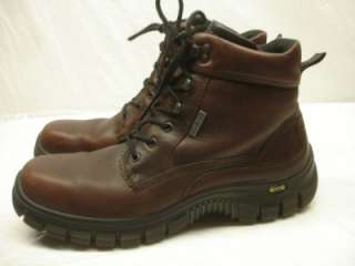 ECCO 3DS Mens Track smooth Toe WATERPROOF Gore Tex Boots Brown sz 46 