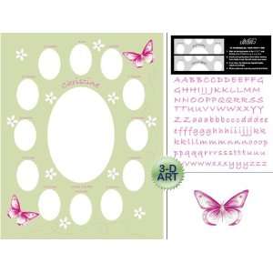  Baby Sage Butterfly and Flower Photo Mat 11 x 14 Baby