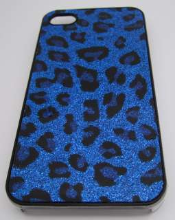 Skin Hard Case Cover Schale Leo Leopard Glitzer Bling Blau Blue für 