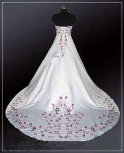Store White/Red Satin Wedding Dress Size*8 10 12 14 16  