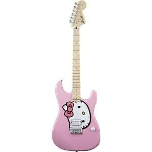  Fender Squier Hello Kitty Strat Guitar, Pink Musical 