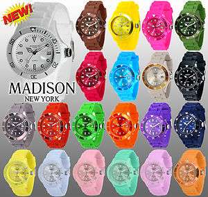 MADISON New York CANDY TIME Armbanduhr Unisex Silikon Uhr Damenuhr 