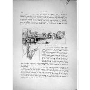    River Thames 1885 Putney Hammersmith Bridge Fulham