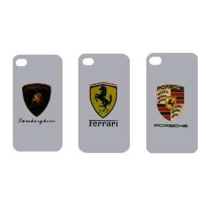  3x Lamborghini Ferrari Porsche iPhone 4 & 4s Case (White 