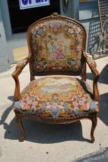 French Swan Tapestry Chair  
