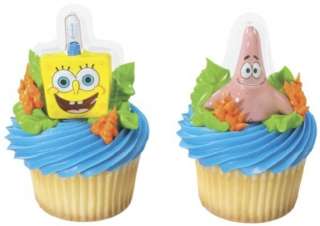 Spongebob Cupcake Picks Placs Decorations Toppers  