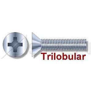 500pcs per box) Trilobular Thread Rolling Screws Flat Head Zinc 1/4 
