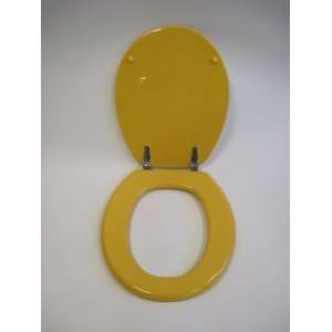  Toilet Seat Round 16.5 Yellow, Deluxe Acrylic Resin with 