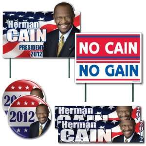  Herman Cain For Pres Set #1   2 18x24 Signs w/ Spider 