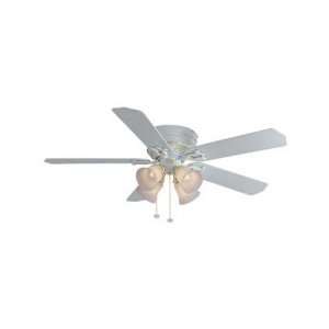   Bay 52 In. Polished Brass and White Ceiling Fan 