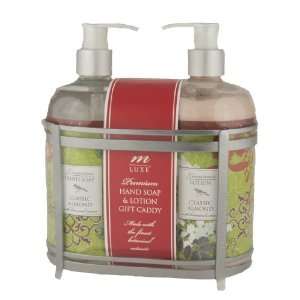  Hand Soap & Lotion Gift Caddy by M Luxe   Classic Almond 