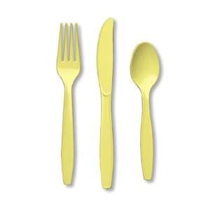 Fork/Knives/Spoons   24 pcs set   Yellow