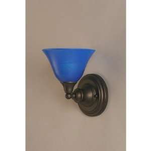  One Light Wall Sconce with Blue Italian Crystal Glass in 