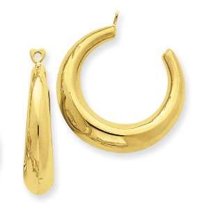  14k Polished Hollow Hoop Earring Jackets Jewelry