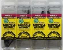 PACK OFF SHORE OR 36 SIZE 2 TADPOLE RESETTABLE WEIGHTS  