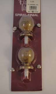 SPIRAL BALL FINIAL Rod Diameter 3/4 Antique Gold Metal  