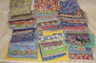 Lot Vintage Cotton Fabric Quilting Crafts 1+ pound  
