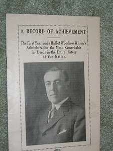 Woodrow Wilsons record of achievement  
