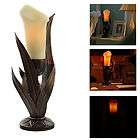 Beautiful Flameless Candle Lamp LED Flower Lily Leaf Holder W/ Built 