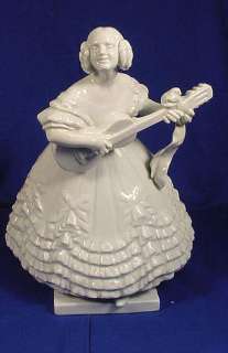 Antique LARGE Herend Figurine GIRL WITH MANDOLIN  