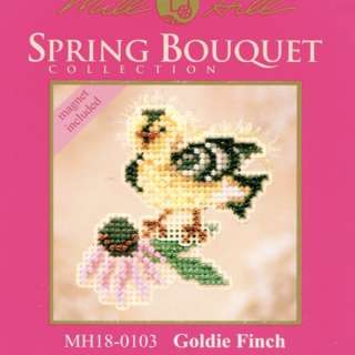 Goldie Finch Beaded Cross Stitch Kit Mill Hill 2010 Spring Bouquet 