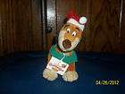 ALL DOGS GO TO HEAVEN CHRISTMAS CAROL SANTA HAT ITCHY PUPPY DOG PLUSH