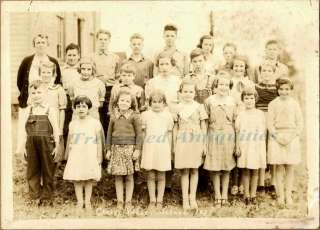 1935 Cherry Valley Ohio One Room School Class Photo  