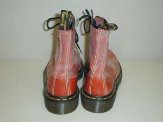 NEW Dr Doc Martens Frosty Orange Leather Boot Shoes 8 eye Womens 6 UK 