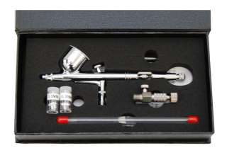 New MASTER PRO Dual Action Gravity Feed AIRBRUSH KIT SET w 3 TIPS 