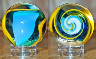 Gorgeous 1 Solid Glass Medium Marble. Hand Made and Signed by Fritz 
