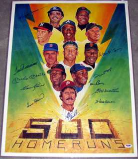 500 Home Run Club autographed signed PSADNA 18x24Poster  
