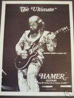 1979 Martin Barre of Jethro Tull photo HAMER Guitar ad  