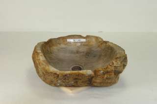 SoLuna Rustic Petrified Wood Fossil Stone Vessel Bathroom Sink   16 