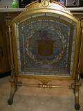 Beautiful Antique Leaded Stained Glass Firescreen  