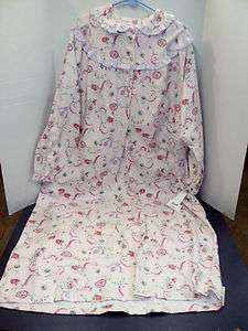 Carole 100% Cotton Long Flannel Granny Gown Nightgown XXL New NWT 