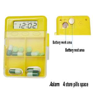 pills reminder 4alarm,portable pill box timer,medicare  
