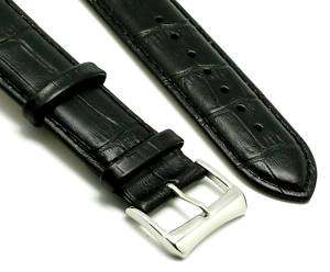 24mm leather watch Strap CROCO Black fits Invicta Lupah  