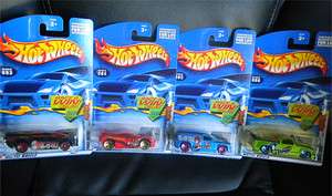  of 4 Hotwheels Diecast cars 2002 YU GI OH complete series set  