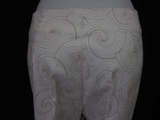 CAMBIO White Embroidered Swirl Print Pants Slacks Sz 2  