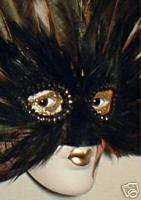 HAUNTED Mardi Gras Feather Wall Mask EYES FOLLOW YOU  