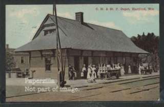   LITHO 12 CM&St.P RR DEPOT Milwaukee Road Railway Train Station  