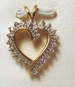 Diamonds 0.10ct SI1 10K Yellow Gold Heart Pendant  