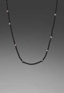 COHEN Skull Onyx Beaded Necklace in Black/Silver  