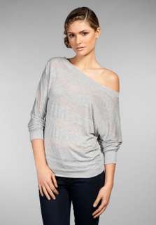 LANSTON Boyfriend Off the Shoulder Sweatshirt in Heather at Revolve 