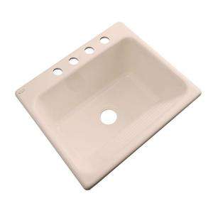   Hole Single Bowl Utility Sink in Peach Bisque 21407 